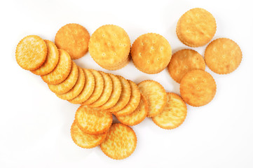 crackers on white background