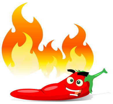 Cartoon Red Hot Chili Pepper