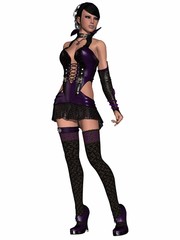 Fototapeta premium Woman with fantasy gothic outfit