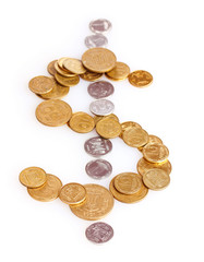 coins isolated on white