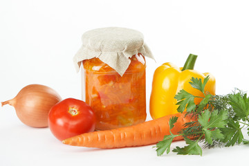 Canned vegetable salad and the ingredients to it
