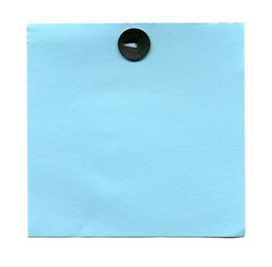 blue sticker pinned pushpin