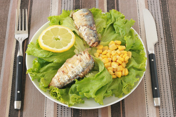 salad with sardines