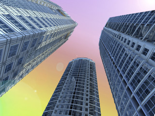 Skyscrapers.3d render.