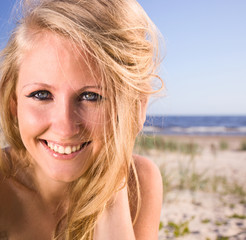 woman  on a beach.