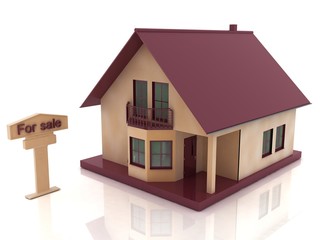 three-dimensional model of a house as a symbol of real estate