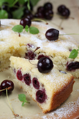 Black cherry sponge cake