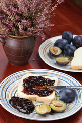 Plum jam sandwich
