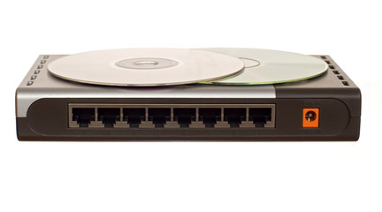 Ethernet switch isolated on the white background