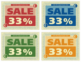 Fototapeta premium Vintage Sale Coupon 33%