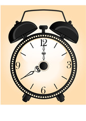 classic alarm clock on background