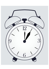 classic alarm clock on background