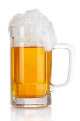 mug of beer isolated on white