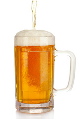 mug of beer isolated on white