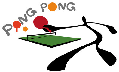 shadow man pinpong or table tennis