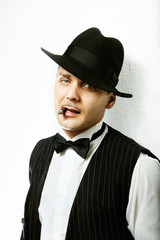 Gangster with cigar retrostyle