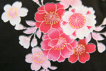 浴衣の生地　　花柄