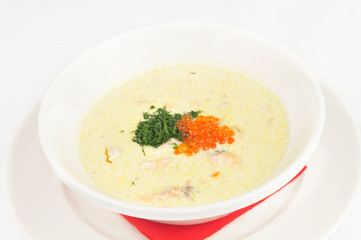 fish soup on-finski with caviar