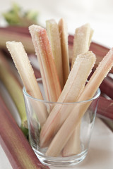 Rhubarb sticks with sugar