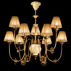 chandelier in vintage style isolated on black