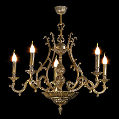 chandelier isolated on black