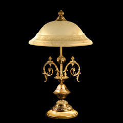vintage wall lamp isolated on black