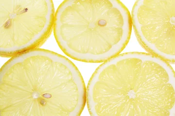 Crédence de cuisine en verre imprimé Tranches de fruits Tranches de citrons