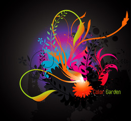 Fototapeta na wymiar floral color vector illustration