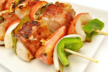 Brocheta de carne y verdura