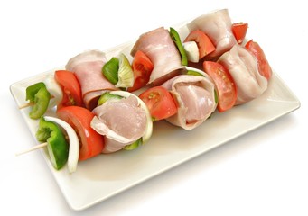 Brocheta de carne y verdura