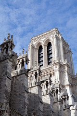 Landmark Gothic cathedral Notre-dame on Cite island in Paris Fra