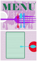menu card design template, two sides, vector