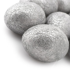Silver Easter eggs