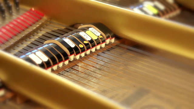 Inside of old grand piano
