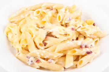 Italian pasta with white sauce