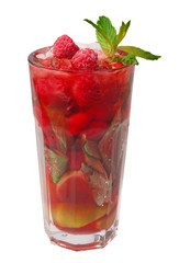 Mojito. raspberry  cocktail. closeup