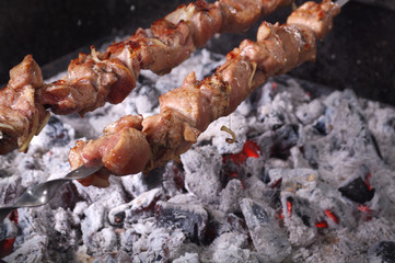 cooking meat  barbecue