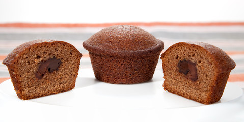 Freshly baked chocolate  muffins