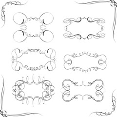 Set of caligraphic frames