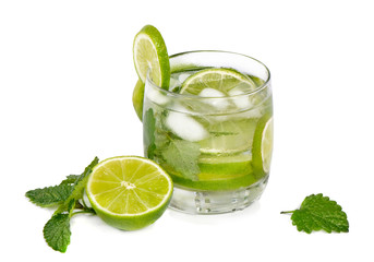 Mojito cocktail on white background