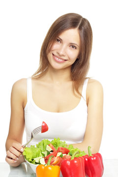girl with vegetable salad