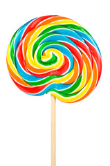 Large lollipop on stick over white