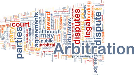 Arbitration background concept - obrazy, fototapety, plakaty