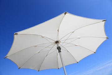 white beach umbrella