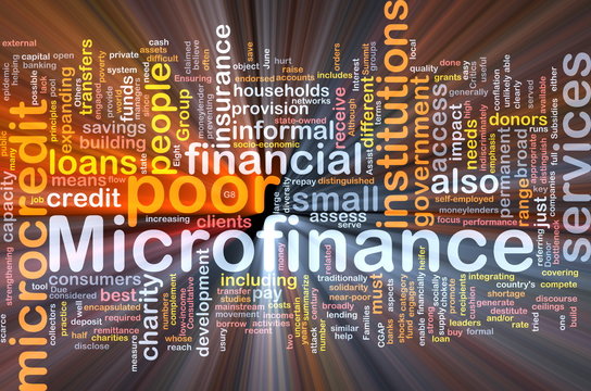 Microfinance background concept glowing