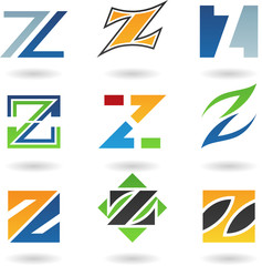 Vector illustration of abstract icons based on the letter Z