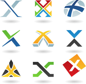 Vector illustration of abstract icons based on the letter X