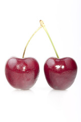 Fototapeta na wymiar Pair of cherries
