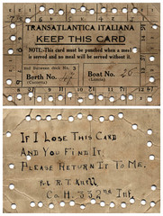 Steamship Meal Ticket, c. 1918