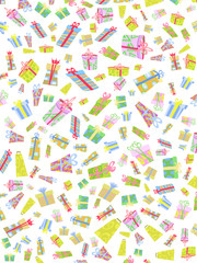 seamless background of doodle gift box
